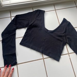 Glassons Cropped black long sleeve
